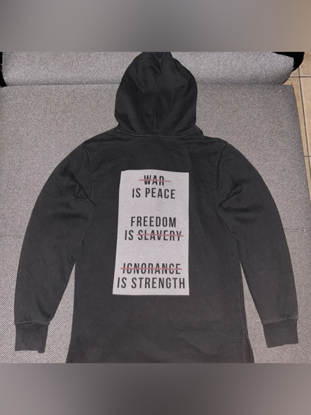 Rare MSFTSrep 1984 Trench Hoodie Black Grunge Hoodie